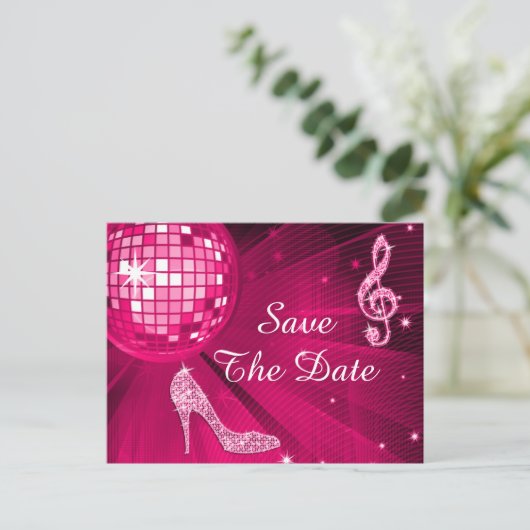 Carte Postale Faire-part Sparkly Stiletto Heel 40e anniversaire Enregistrer (Debout devant)