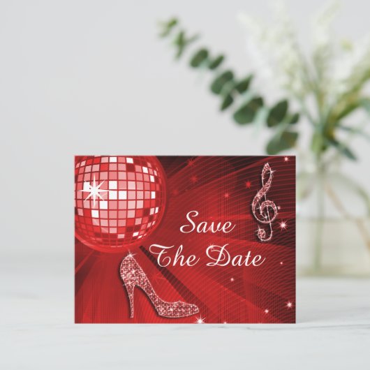 Carte Postale Faire-part Sparkly Stiletto Heel 50e anniversaire Enregistrer (Debout devant)