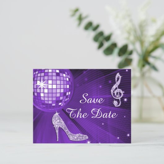 Carte Postale Faire-part Sparkly Stiletto Heel 50e anniversaire Enregistrer (Debout devant)