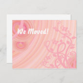 Carte Postale Faire-part Spirales de pêche, filigrane et fleurs (Devant / Derrière)