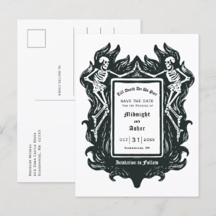 Carte Postale Faire-part Squelette gothique jusqu'à ce que la mort nous sép