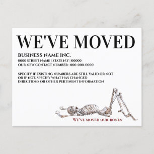 Carte Postale Faire-part squelette osseuse chiropracteur a déménagé chez lu