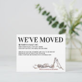 Carte Postale Faire-part squelette osseuse chiropracteur a déménagé chez lu (Debout devant)