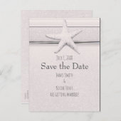Carte Postale Faire-part Starfish Classic White Beach Wedding Sauvez la dat (Devant / Derrière)