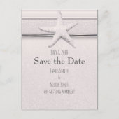 Carte Postale Faire-part Starfish Classic White Beach Wedding Sauvez la dat (Devant)