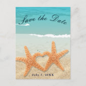 Carte Postale Faire-part Starfish Couple sur la plage Mariage Enregistrer l (Devant)