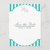 Starfish Turquoise Striped Beach Élégant Enregistr