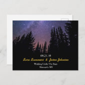 Carte Postale Faire-part Starry Night Mariage Horizontal Enregistrer La Dat (Devant / Derrière)