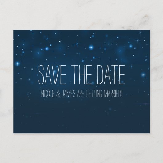 Carte Postale Faire-part Starry Night Sky Celestin Enregistrer La Date Cart (Devant)
