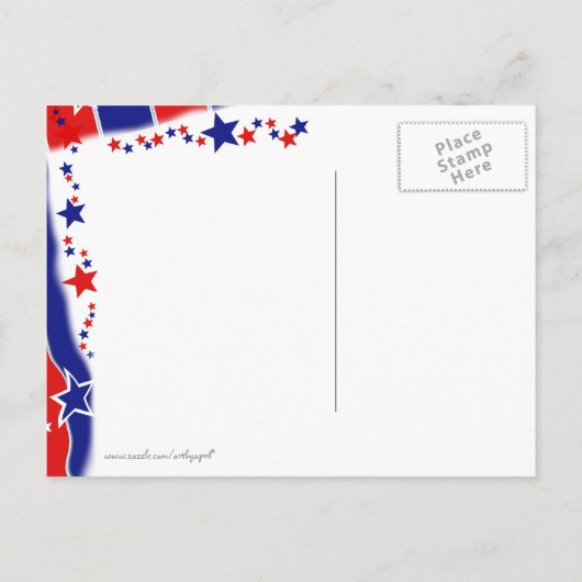 Carte Postale Faire-part Stars and Stripes Personnalisé SAVE THE DATE (Dos)