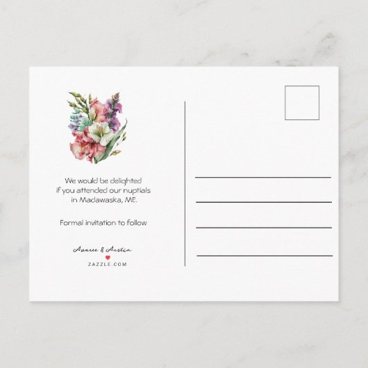 Carte Postale Faire-part Style de calendrier Mariage Enregistrer la date ao (Dos)