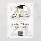Carte Postale Faire-part style enregistrer la date qr code graduation 2025 (Devant)
