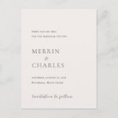 Carte Postale Faire-part Style Neutre Photo Moderne Mariage Enregistrer la  (Devant)