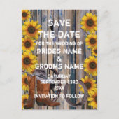 Carte Postale Faire-part Style rustique cowboy pays enregistrer la date (Devant)
