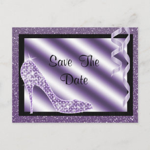Carte Postale Faire-part Stylet et flammes pourpres Quinceañera