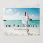 Carte Postale Faire-part Stylish Modern Typography Photo Enregistrer la dat (Devant)