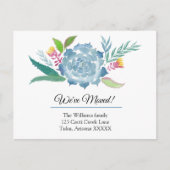 Carte Postale Faire-part Succulentes à l'aquarelle Nous avons déménagé (Devant)