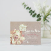 Carte Postale Faire-part Succulentes en carton rustique pour mariage, Enreg (Debout devant)