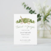 Carte Postale Faire-part Succulentes Mariage Rustique faire part de date (Debout devant)