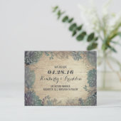 Carte Postale Faire-part Succulents Floral rustique Enregistrer la date (Debout devant)
