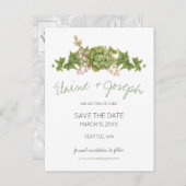 Carte Postale Faire-part Succulents Mariage rustique enregistrer la date (Devant / Derrière)