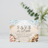 Carte Postale Faire-part Summer Beach Photo Starfish Wedding Save the Date (Debout devant)