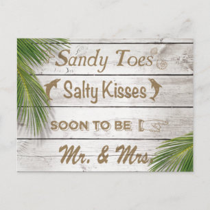 Carte Postale Faire-part Sun Kissed Sandy Toes Salty Kisses Enregistrer la