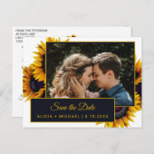 Carte Postale Faire-part Sunfleurs d'été | Mariage photo Enregistrer la dat (Devant / Derrière)