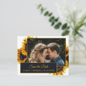 Carte Postale Faire-part Sunfleurs d'été | Mariage photo Enregistrer la dat (Debout devant)