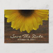 Carte Postale Faire-part Sunflower & Barnwood Fall Enregistrer La Date Cart (Devant)
