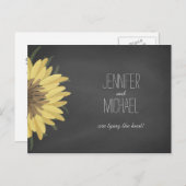 Carte Postale Faire-part Sunflower Chalkboard Mariage rustique enregistrer  (Devant / Derrière)