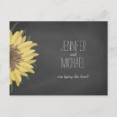 Carte Postale Faire-part Sunflower Chalkboard Mariage rustique enregistrer  (Devant)
