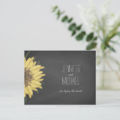 Carte Postale Faire-part Sunflower Chalkboard Mariage rustique enregistrer  (Debout devant)