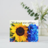 Carte Postale Faire-part Sunflower Hydrangeas Nouveau domicile Adresse post (Debout devant)