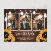Carte Postale Faire-part Sunflower Mason Jar Grange En Bois Photo Enregistr (Devant)