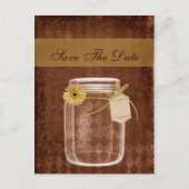Carte Postale Faire-part sunflower rustique mason jar mariage enregistrer l (Devant)