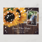Carte Postale Faire-part Sunflower Wood Lights Photo Mariage Enregistrer La (Devant)