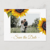 Carte Postale Faire-part Sunflowers été rustique enregistrer la date mariag (Devant)