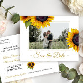 Carte Postale Faire-part Sunflowers été rustique enregistrer la date mariag