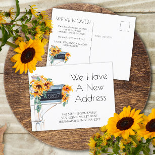 Carte Postale Faire-part Sunflowers Eucalyptus Boîte aux lettres Nouvelle a