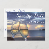 Carte Postale Faire-part Sunset Beach Wedding Enregistrer La Date (Devant / Derrière)