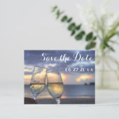 Carte Postale Faire-part Sunset Beach Wedding Enregistrer La Date (Debout devant)