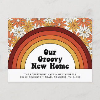 Carte Postale Faire-part Super Nouvelle maison Rainbow Retro Nouvelle adres