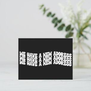 Carte Postale Faire-part Super Retro noir blanc Nous avons déménagé Nouvell
