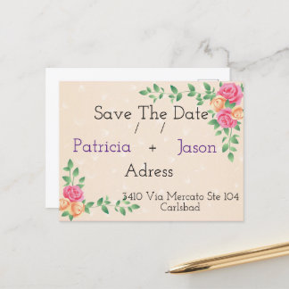 Carte Postale Faire-part superbe design chic pour save the date