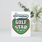 Carte Postale Faire-part Superbe étoile de golf  (Debout devant)