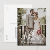 Carte Postale Faire-part Superposition de lettrage blanc photo de jeunes ma (Devant / Derrière)