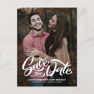 Carte Postale Faire-part Superposition de photo écrite à la main en blanc f