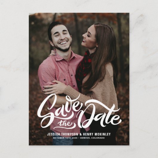 Carte Postale Faire-part Superposition de photo écrite à la main en blanc f (Devant)