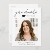 Carte Postale Faire-part Superposition de script d'annonce de remise de dip (Devant / Derrière)